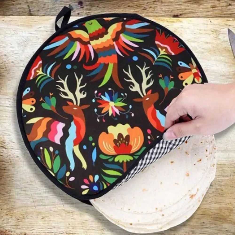 Tortilla Warmer Cloth - Borsa riutilizzabile in stoffa Burrito rotonda