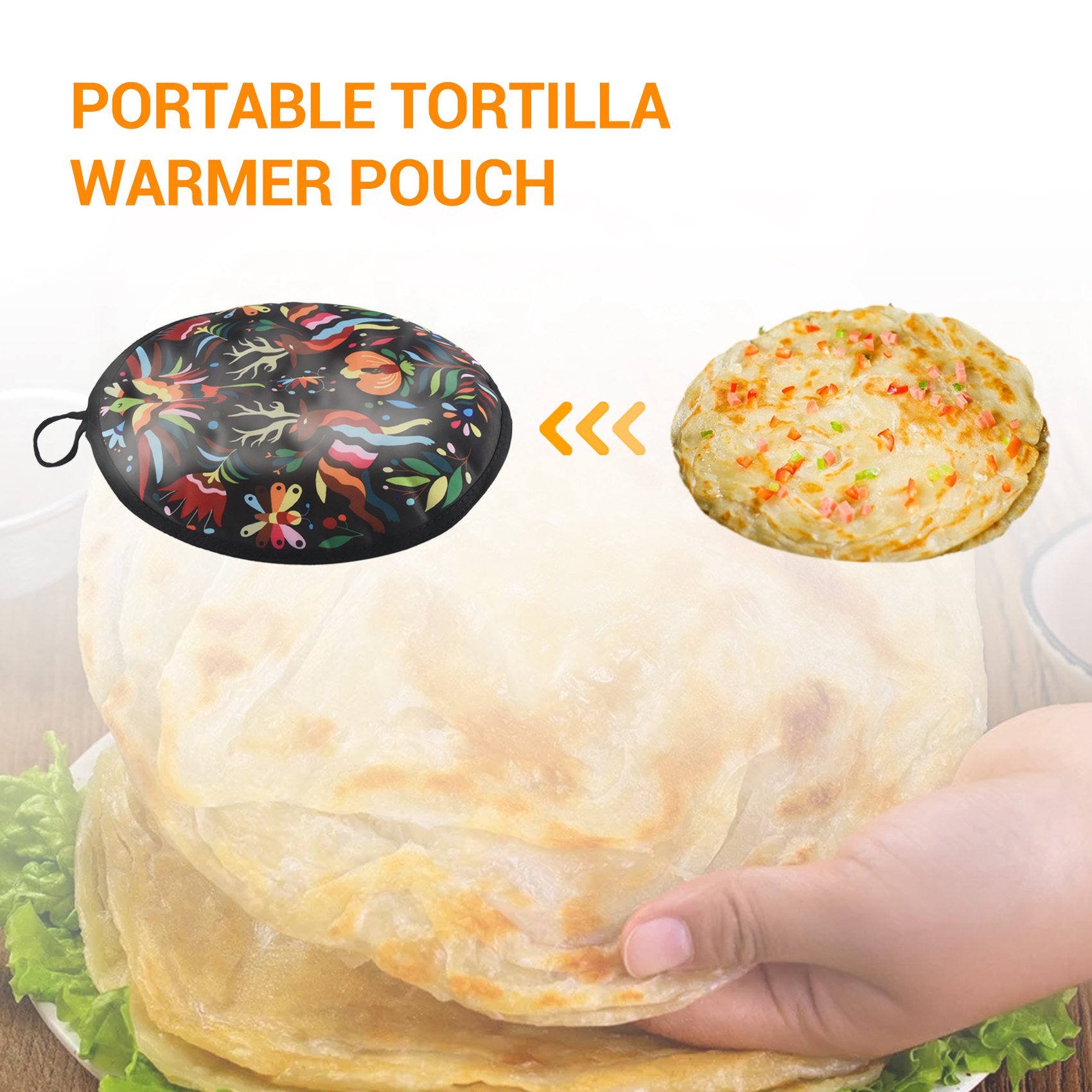 Tortilla Warmer Cloth - ABWZ-Borsa in tessuto da 12 pollici