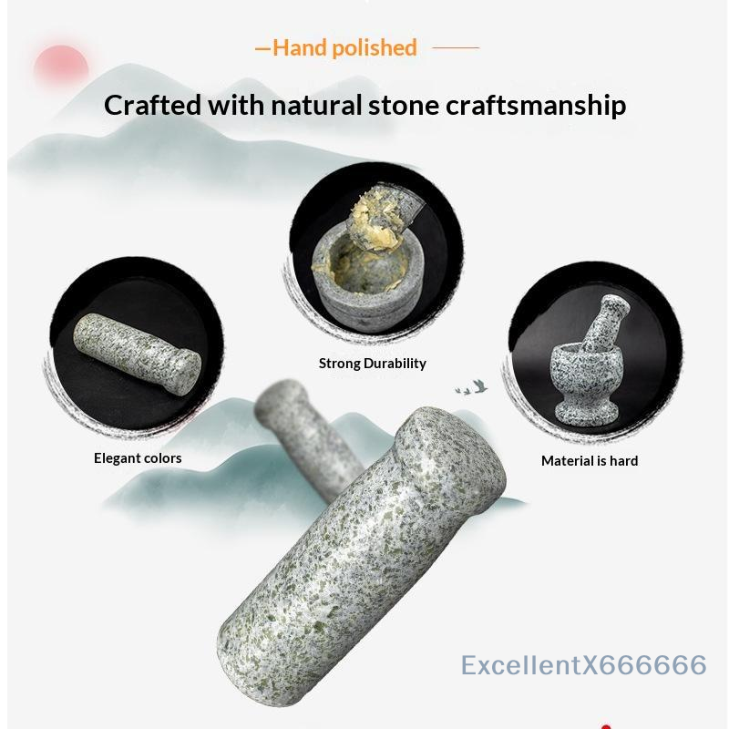 Mortar Pestle Granite - Set di Mortaio e Pestello in