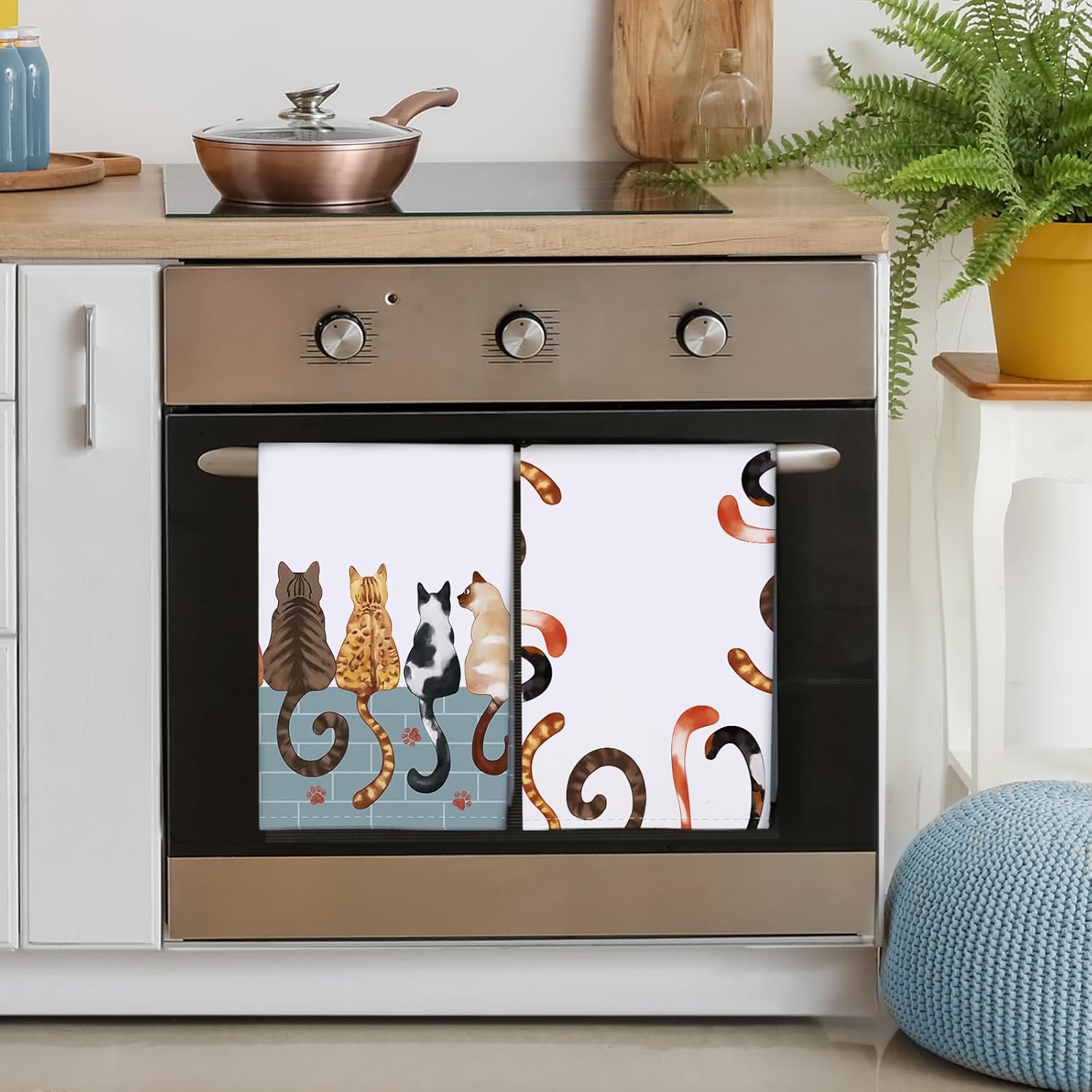Set di 4 strofinacci da cucina - Home Cooking For Cats recensione e prezzo